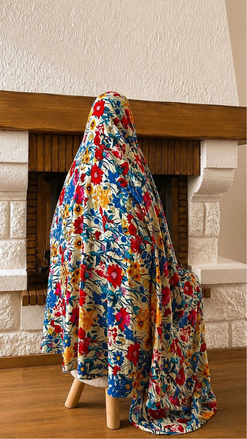 Robe de prière Dohr fleurie multicolore crème vêtement de prière femme Flowae