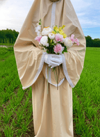 tenue de priere fleurs dentelle