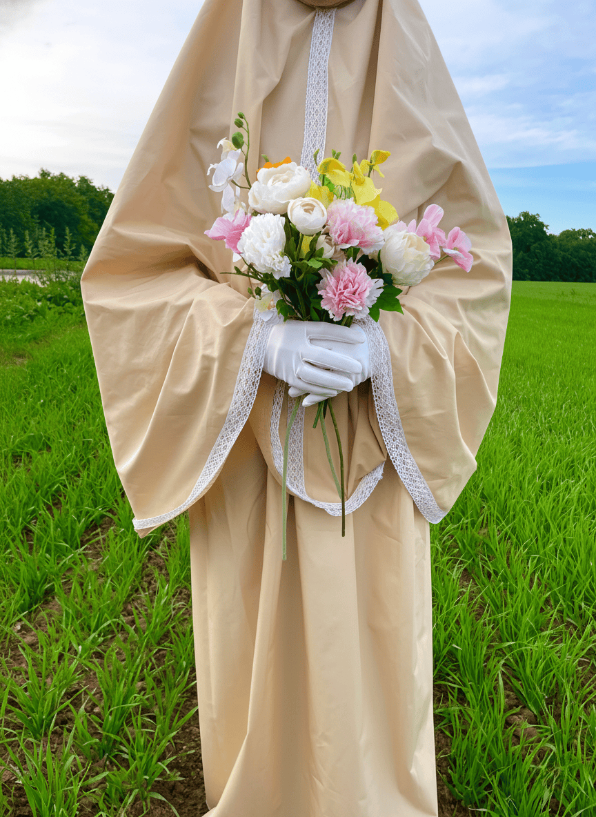 tenue de priere fleurs dentelle