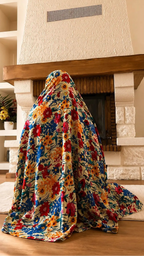 Robe de prière Dohr à imprimé floral vif — femme musulmane Flowae