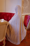 Robe de prière noor rose en coton fleuri à dentelle pratique flowae éthique